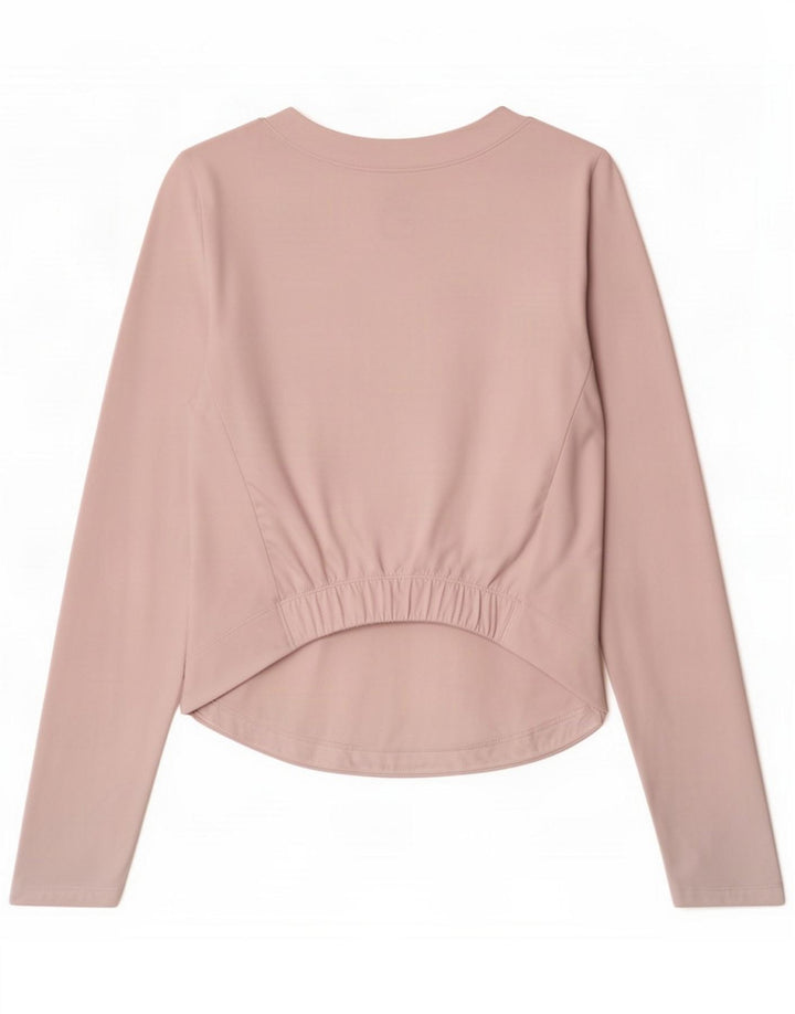 Nike Dame Crop Grafisk Top Langærmet UK 10 Small White Polyester