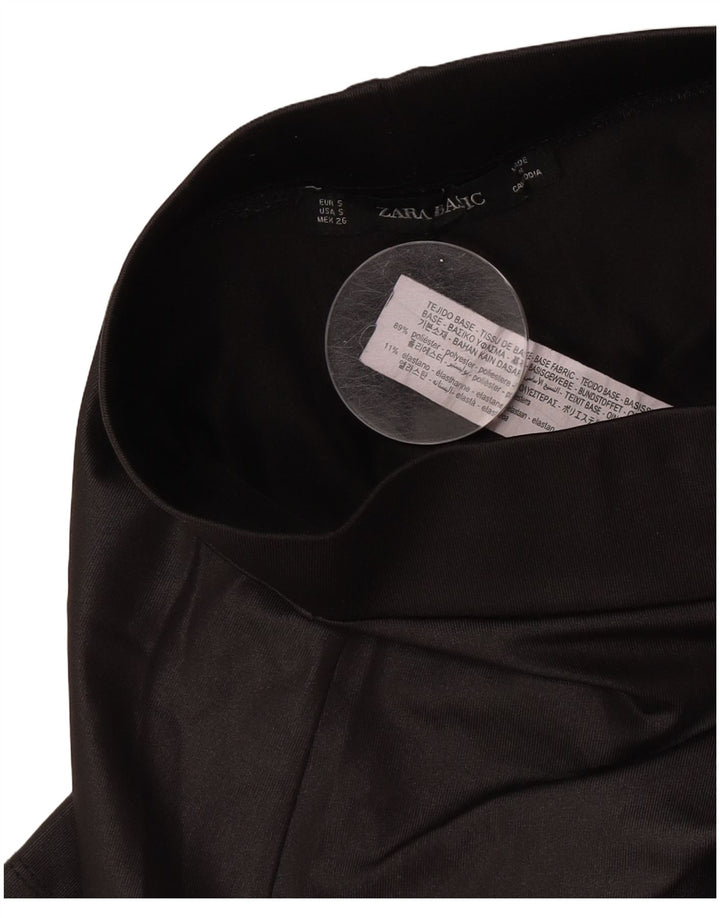 Zara Womens Leggings UK 8 Small Black Polyester