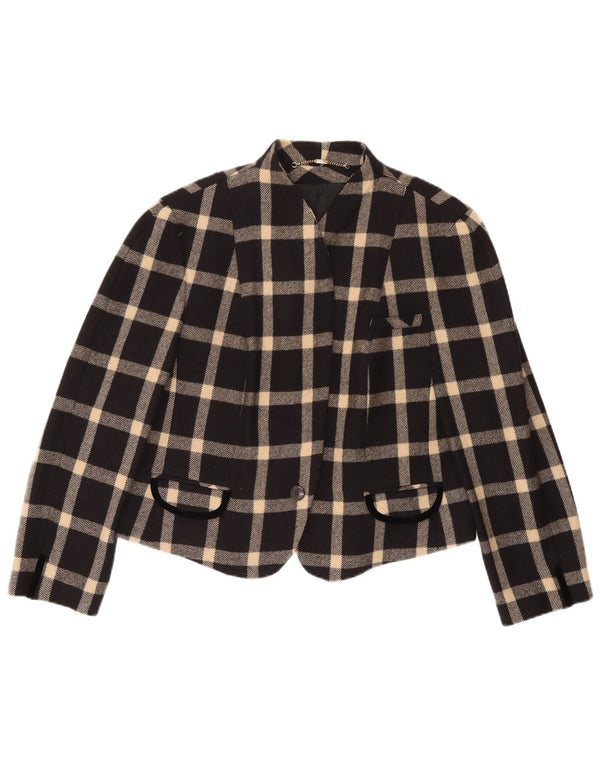 Basler Dame 1 Knap Blazer Jacket UK 18 XL Sort Ternet Uld