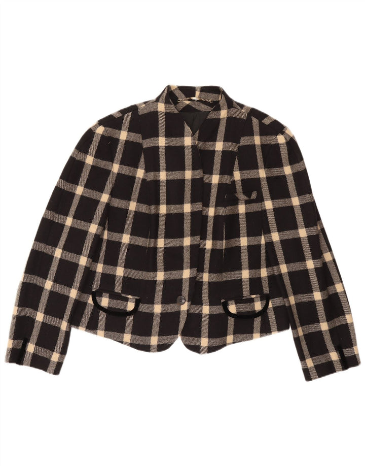 Basler Dame 1 Knap Blazer Jacket UK 18 XL Sort Ternet Uld