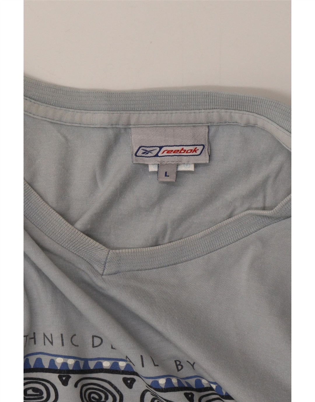 REEBOK Herre Grafisk T-Shirt Top Stor Blå Bomuld