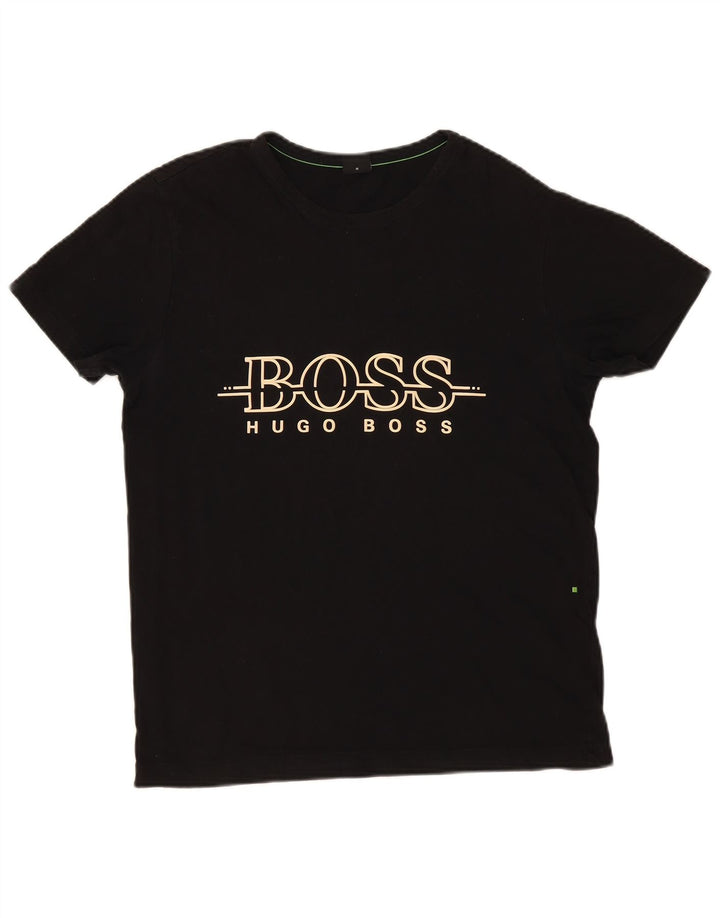 Hugo Boss Herre grafisk T-shirt Top Medium Sort Bomuld