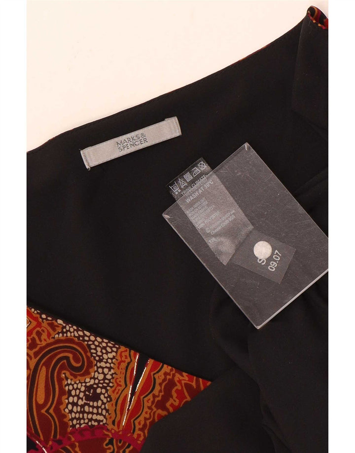 Marks & Spencer Damebluse Top UK 20 2XL Sort Paisley Polyester