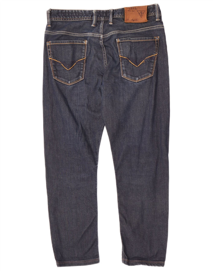 Guess Herre Rebel Straight Regular Cropped Jeans W30 L25 Navy Blue