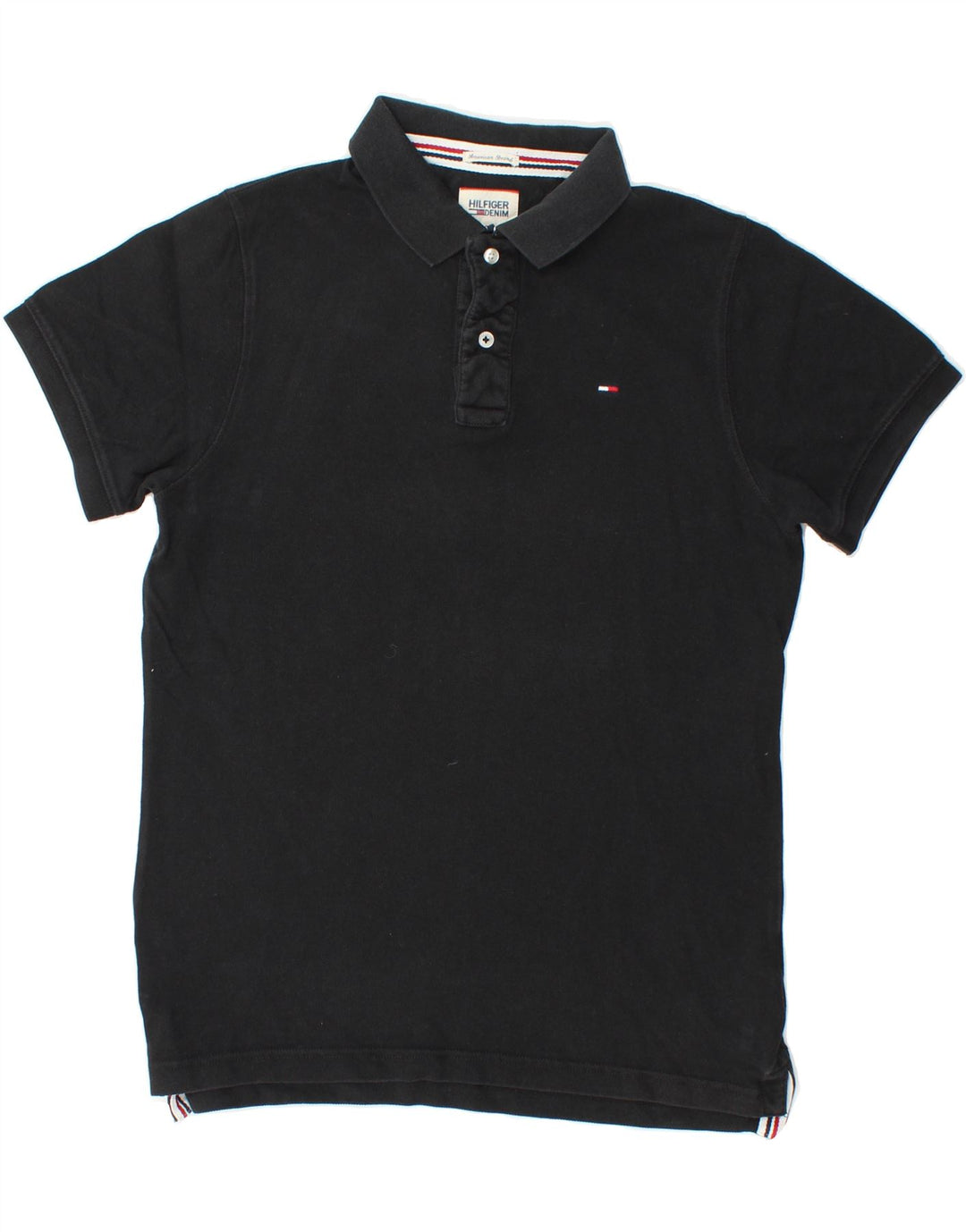 TOMMY HILFIGER Mens Polo Shirt Medium Black Cotton Vintage Tommy Hilfiger and Second-Hand Tommy Hilfiger from Messina Hembry 