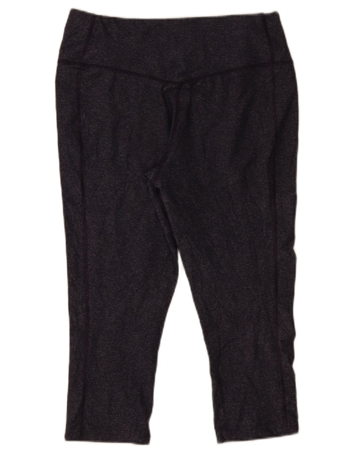 Nike Dame Dri Fit Capri Leggings UK 14 Large Navy Blue Polyester