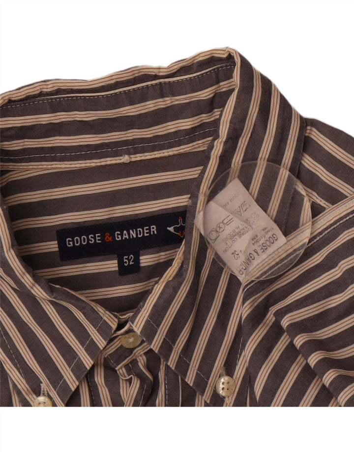 GOOSE & GANDER Mens Shirt IT 52 Large Grey Pinstripe Cotton