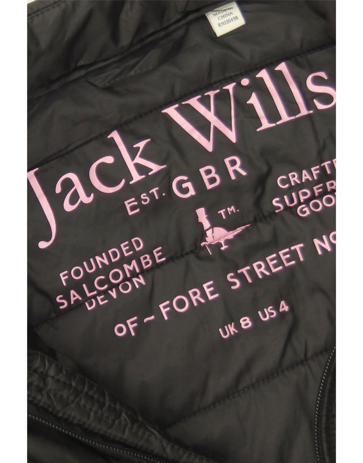 Jack Wills Polstret jakke til kvinder UK 8 Lille sort polyamid