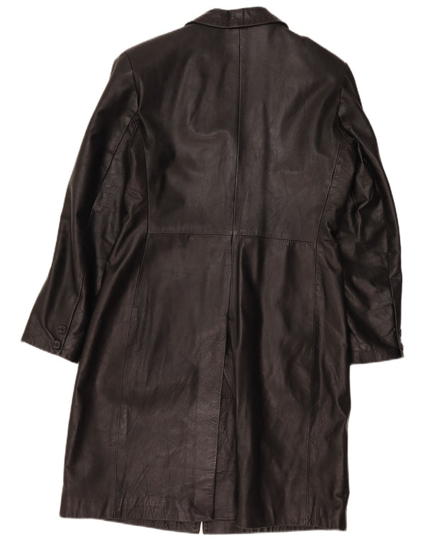 Vintage læderfrakke til kvinder IT 48 XL sort læder