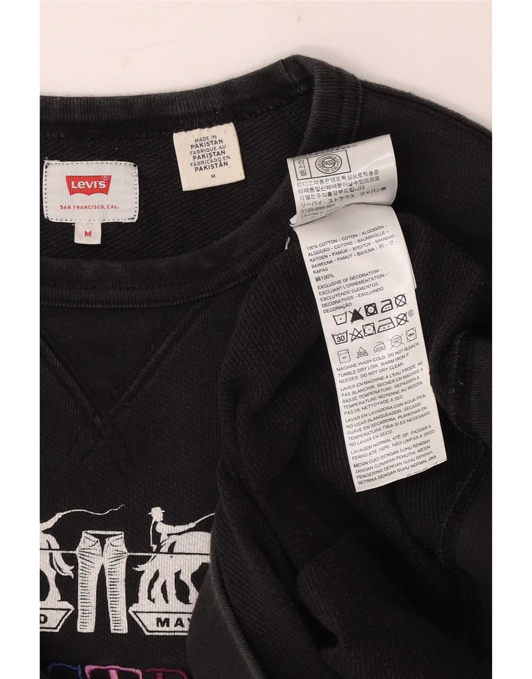 Levi's Herre grafisk sweatshirt Jumper Medium Sort Bomuld