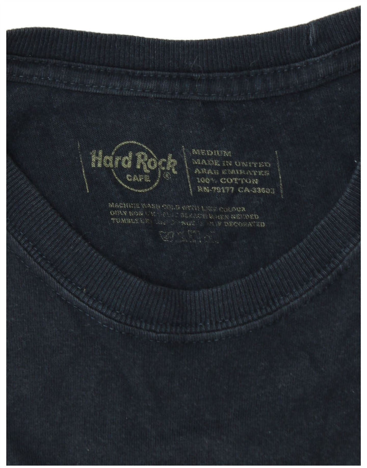 Hard Rock Herre Barcelona Grafisk T-Shirt Top Medium Marineblå Bomuld