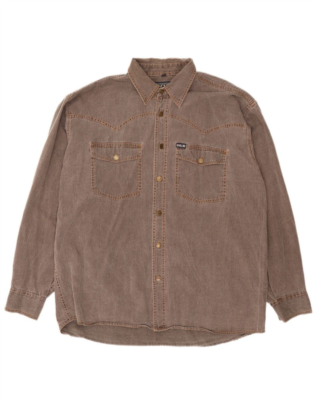 Vintage denimskjorte til mænd XL brun