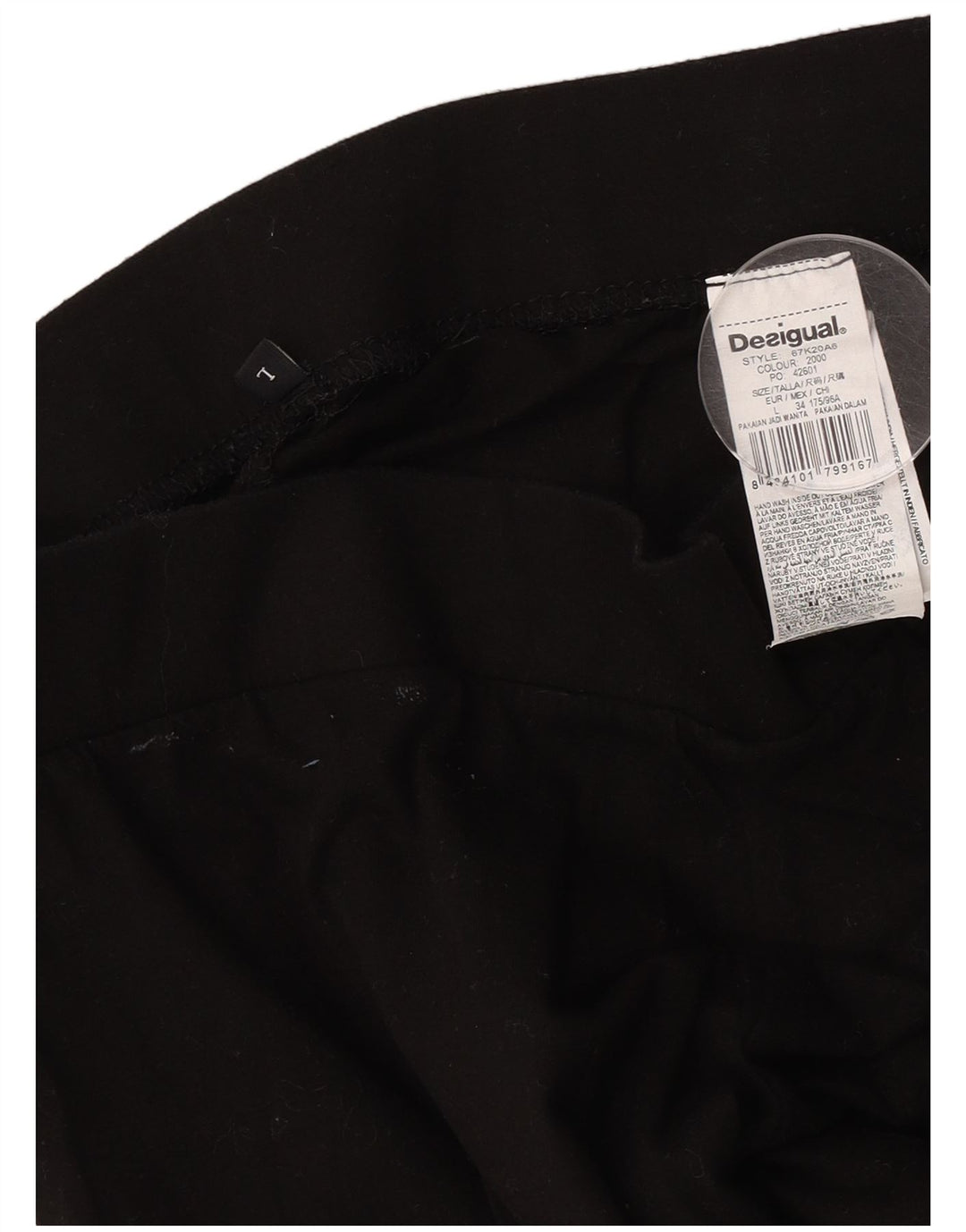 Desigual Kvinders Grafiske Leggings UK 14 Stor sort bomuld