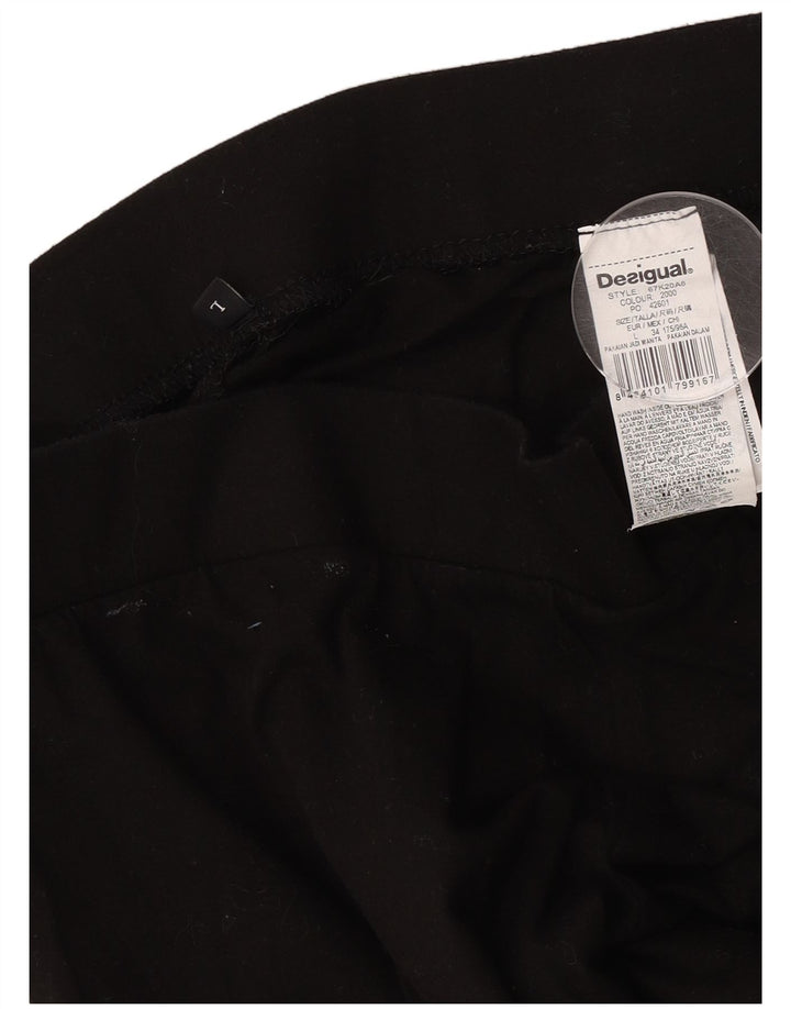 Desigual Kvinders Grafiske Leggings UK 14 Stor sort bomuld