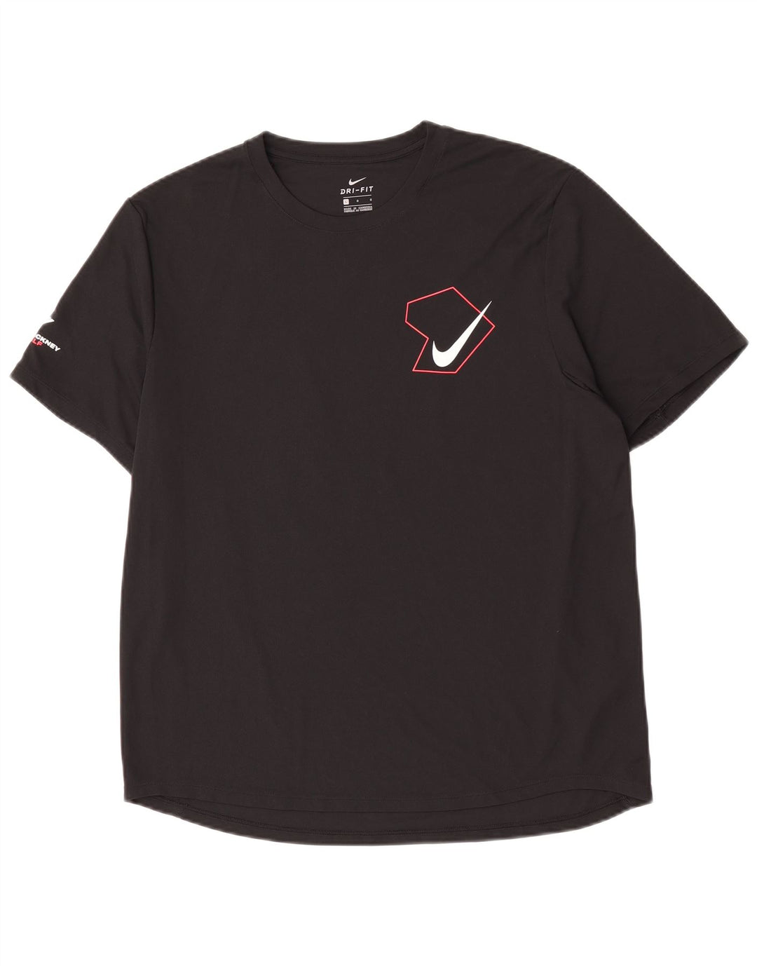 Nike Herre Dri Fit Grafisk T-Shirt Top Stor Sort Polyester