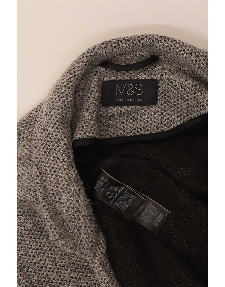 Marks & Spencer Dameoverfrakke UK 12 Medium Grey Polyester