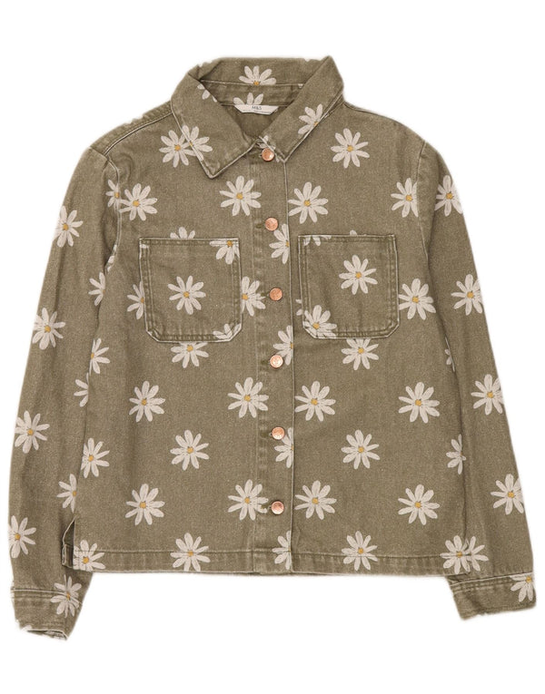 Marks & Spencer Girls denimjakke 14-15 år Khaki Blomsterbomuld