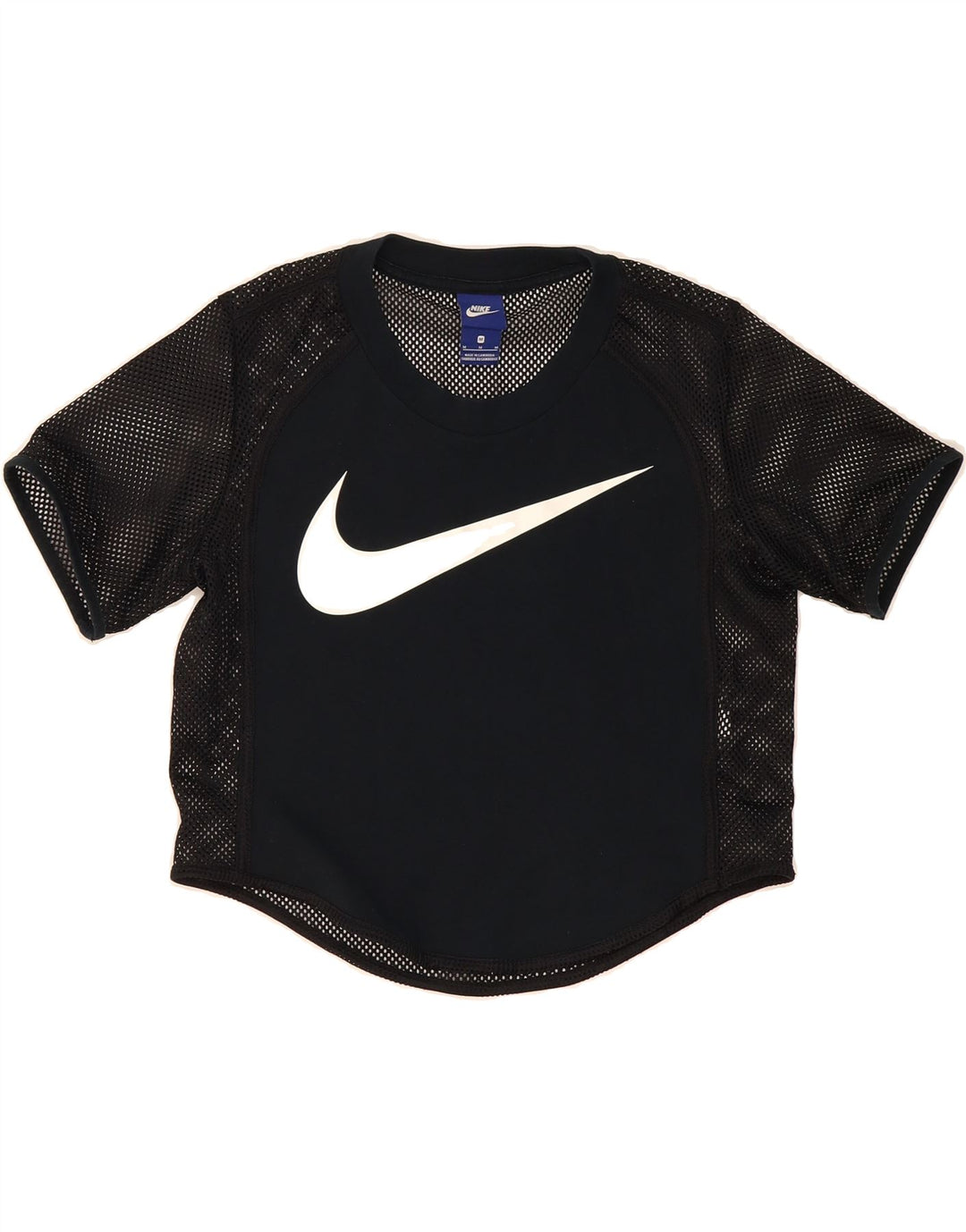 NIKE Womens Crop Graphic T-Shirt Top UK 14 Medium Black Vintage Nike and Second-Hand Nike from Messina Hembry 