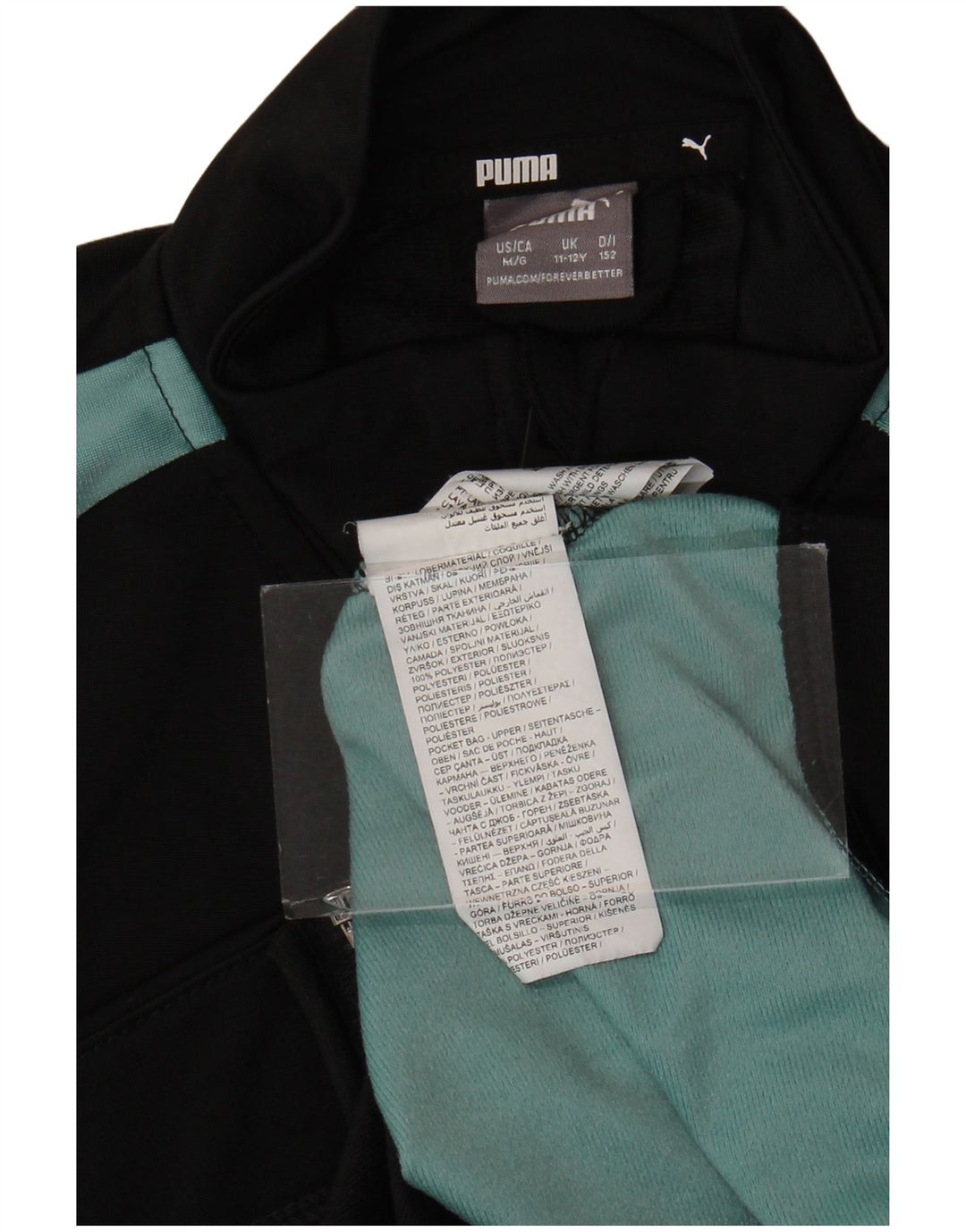 Puma Træningsdragt Topjakke til drenge 11-12 år Medium Sort Colourblock