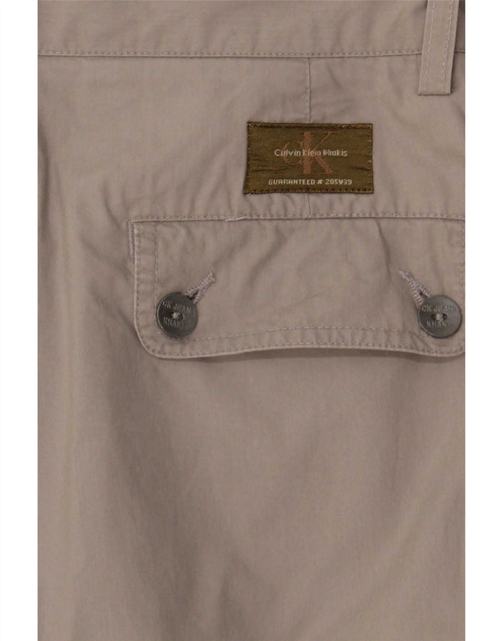 Calvin Klein Dame Straight Cargo Bukser W29 L32 Grå Bomuld