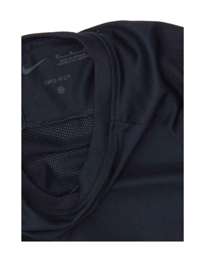 Nike Herre Dri Fit T-shirt Top Medium Navy Blue Colourblock