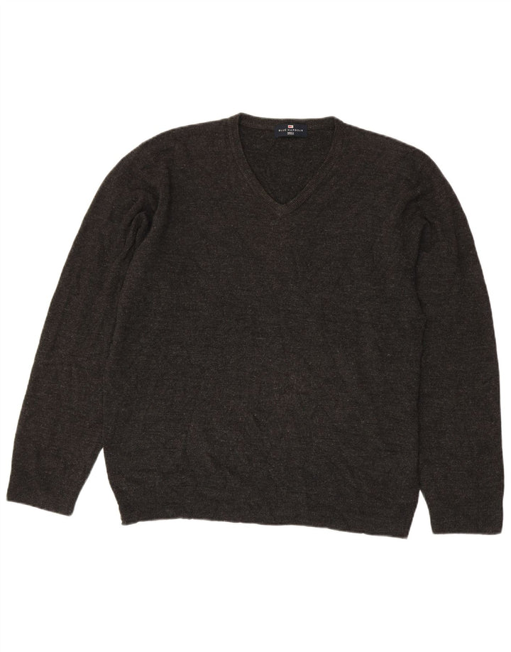 Marks & Spencer Herre Blue Harbor V-hals sweater Stor grå akryl
