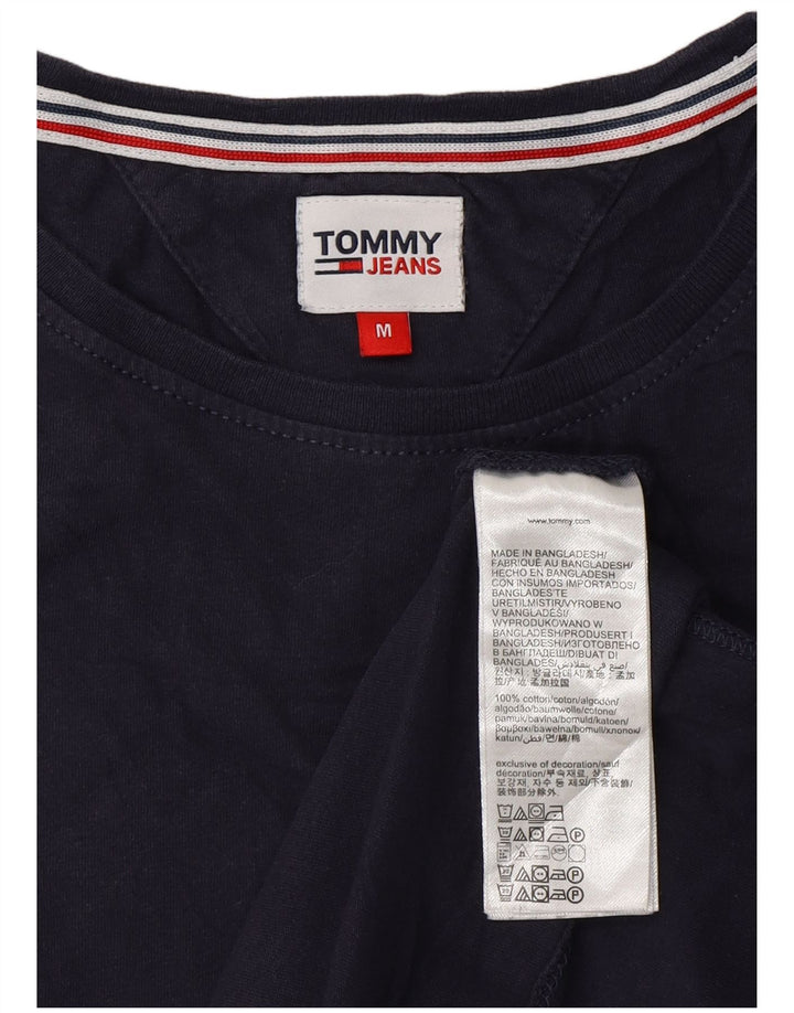 TOMMY HILFIGER T-shirt top til kvinder UK 14 Mellem marineblå bomuld