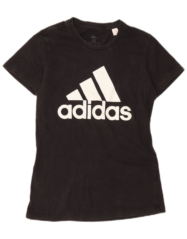 ADIDAS Grafisk T-shirt top til kvinder UK 4/6 XS Sort