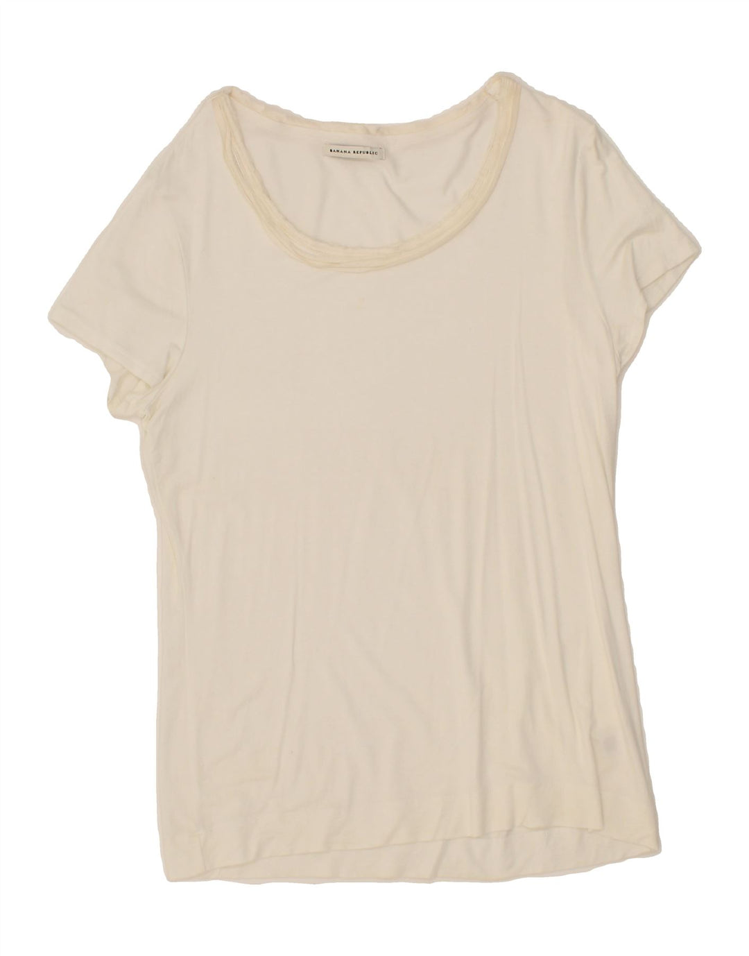 BANANA REPUBLIC Womens T-Shirt Top UK 12 Medium White Modal Vintage Banana Republic and Second-Hand Banana Republic from Messina Hembry 