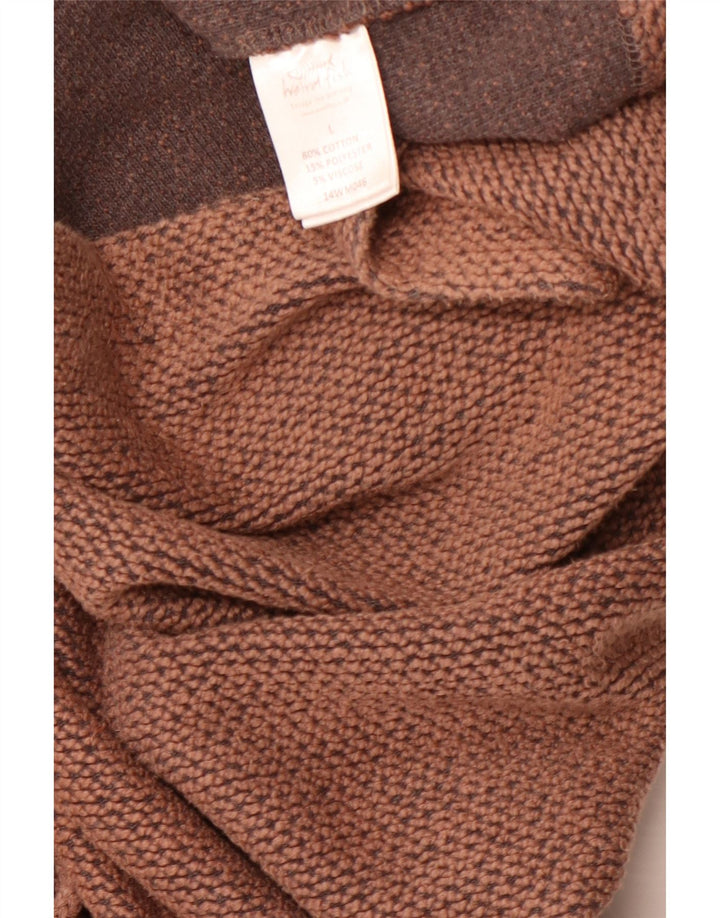 WEIRD FISH Herre hættetrøje med lynlås Stor brun bomuld