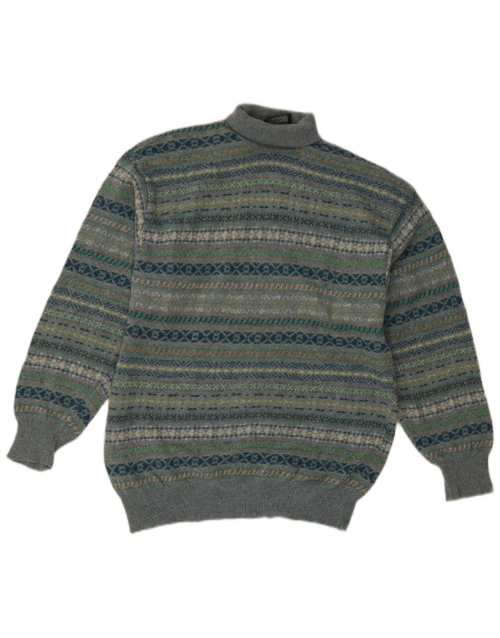 Malagrida Herre rullehals sweater Medium Flerfarvet Fair Isle Wool