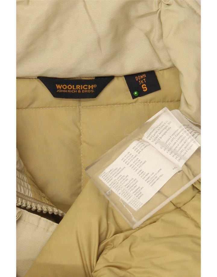 Woolrich Womens Oversized Polstret Frakke UK 10 Small Beige Nylon