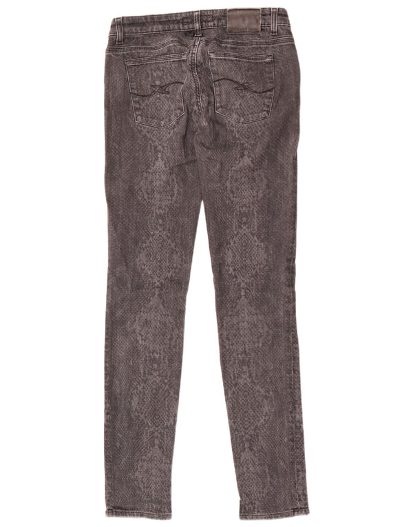 Trussardi Dame Skinny Jeans IT 40 Small W26 L31 Black Animal Print Bomuld