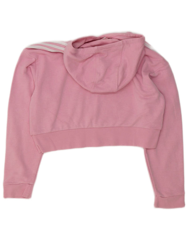 Adidas Girls Graphic Crop Hoodie Jumper 11-12 år Pink Bomuld