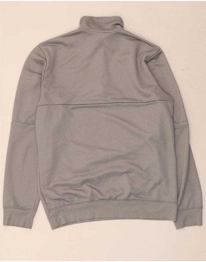 Adidas Sweatshirt med lynlås til mænd, lille grå polyester