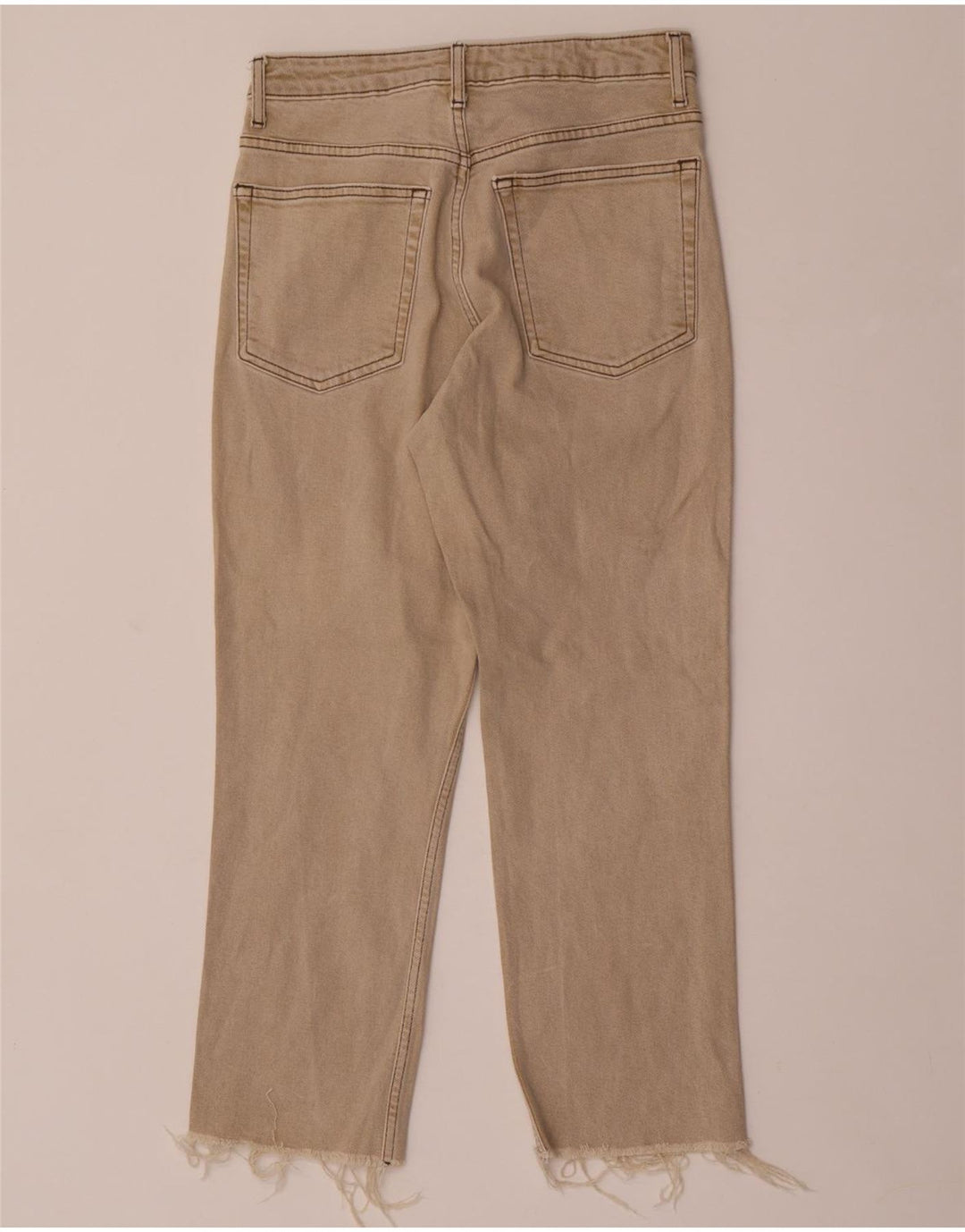 Topshop Dame Cropped Jeans W28 L25 Beige Bomuld