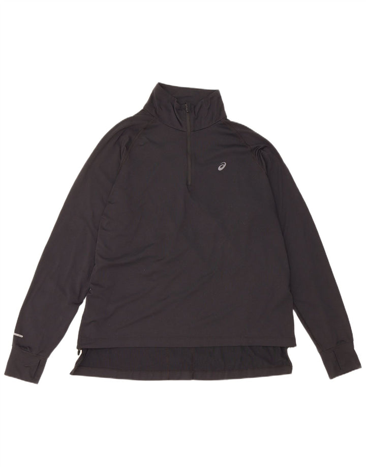 Asics Herre Zip Neck Pullover Træningsdragt Top XL Sort Polyester
