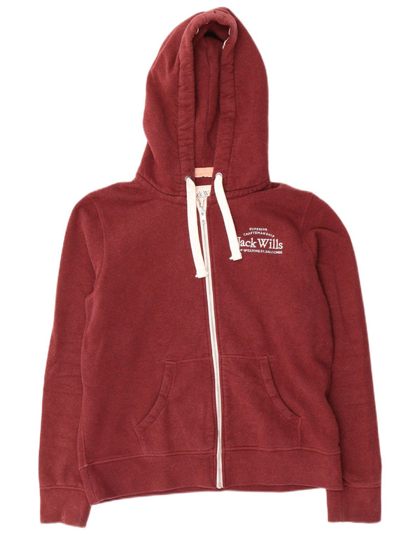 Jack Wills Dame Hættetrøje Sweater UK 14 Stor Bourgogne bomuld