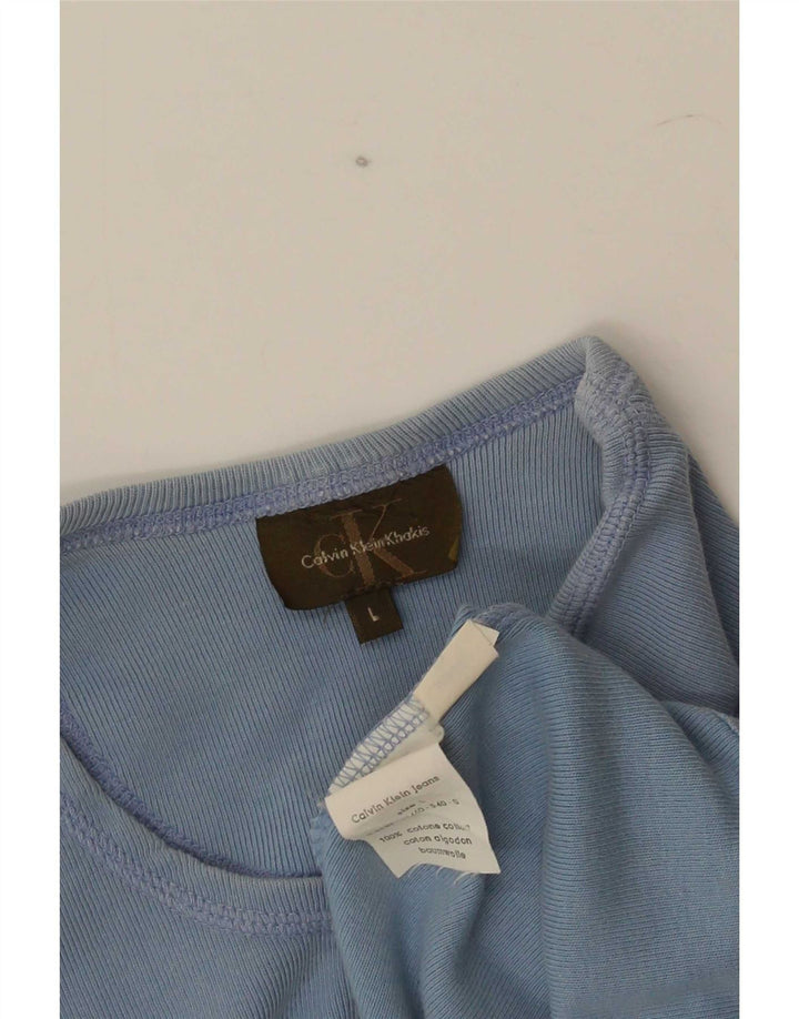 Calvin Klein Herre T-Shirt Top Stor Blå Bomuld