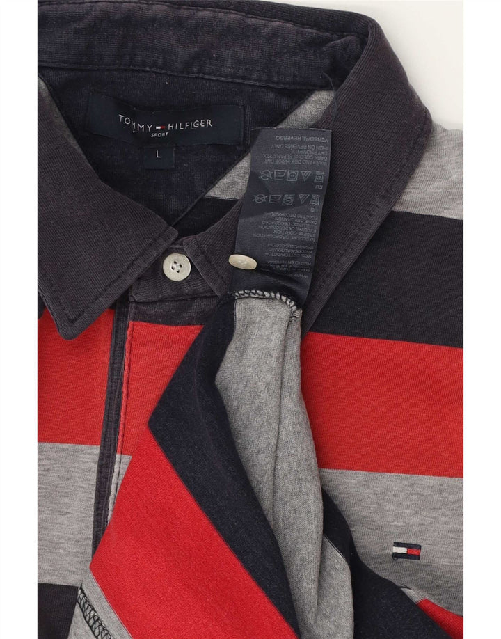 Tommy Hilfiger Herre poloshirt Stor flerfarvet stribet bomuld