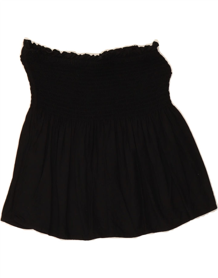 BENETTON Womens Off Shoulder Top UK 12 Medium Black Viscose Vintage Benetton and Second-Hand Benetton from Messina Hembry 