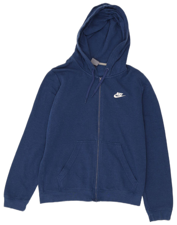 Nike hættetrøje med lynlås til kvinder UK 14 Medium Blue Bomuld