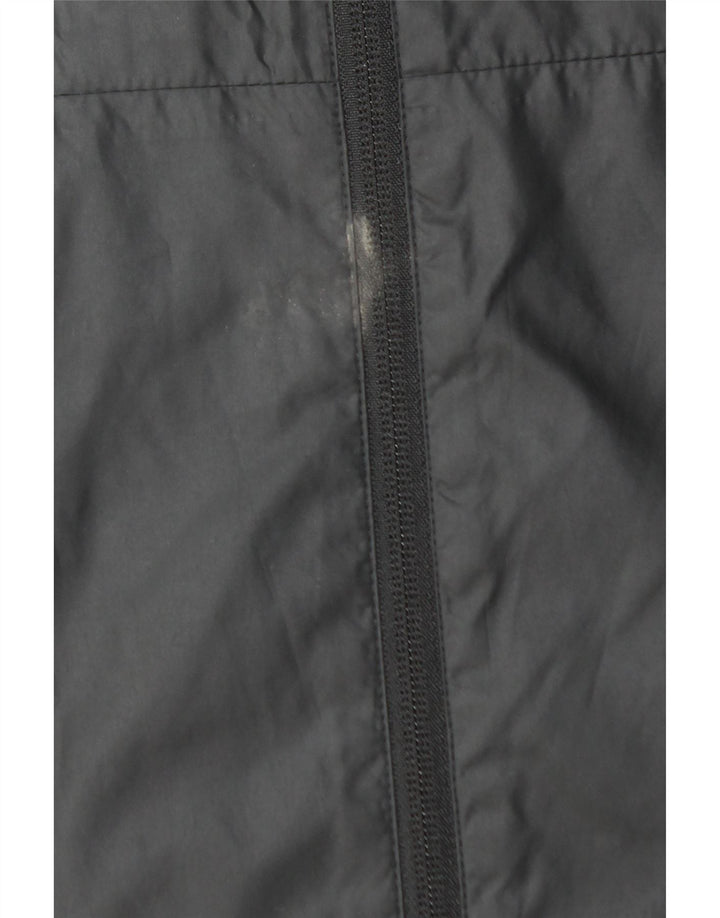 ADIDAS Womens Hooded Graphic Rain Jacket UK 12/14 Medium Black Polyester