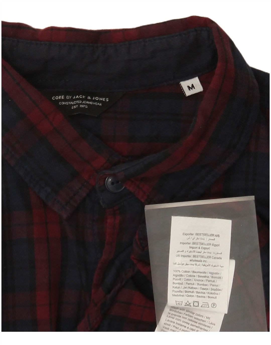 Jack & Jones Herre flannelskjorte Medium marineblå ternet bomuld