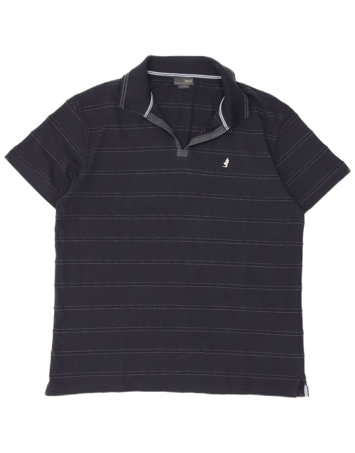 Marlboro Classics Poloshirt til mænd Stor marineblå stribet bomuld