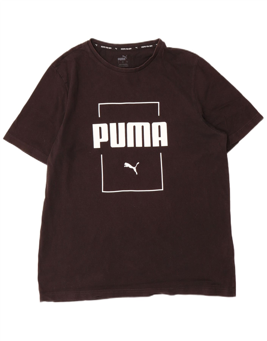 Puma Herre Grafisk T-Shirt Top Stor Sort Bomuld