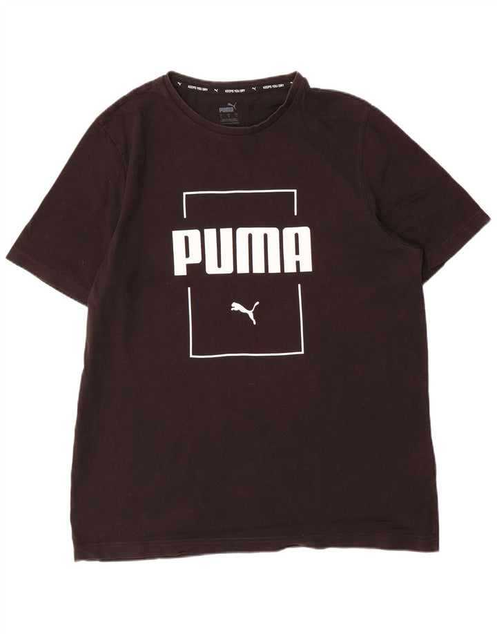 Puma Herre Grafisk T-Shirt Top Stor Sort Bomuld