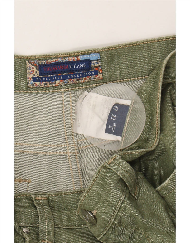 TRUSSARDI Womens Straight Jeans W31 L31 Green Cotton