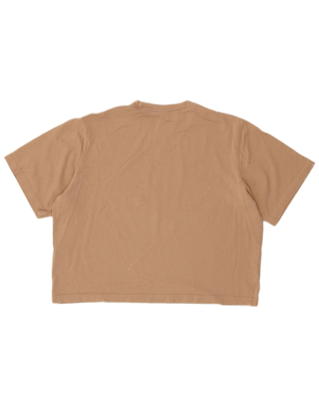 Nike Dame Crop T-Shirt Top UK 14 Medium Beige Bomuld