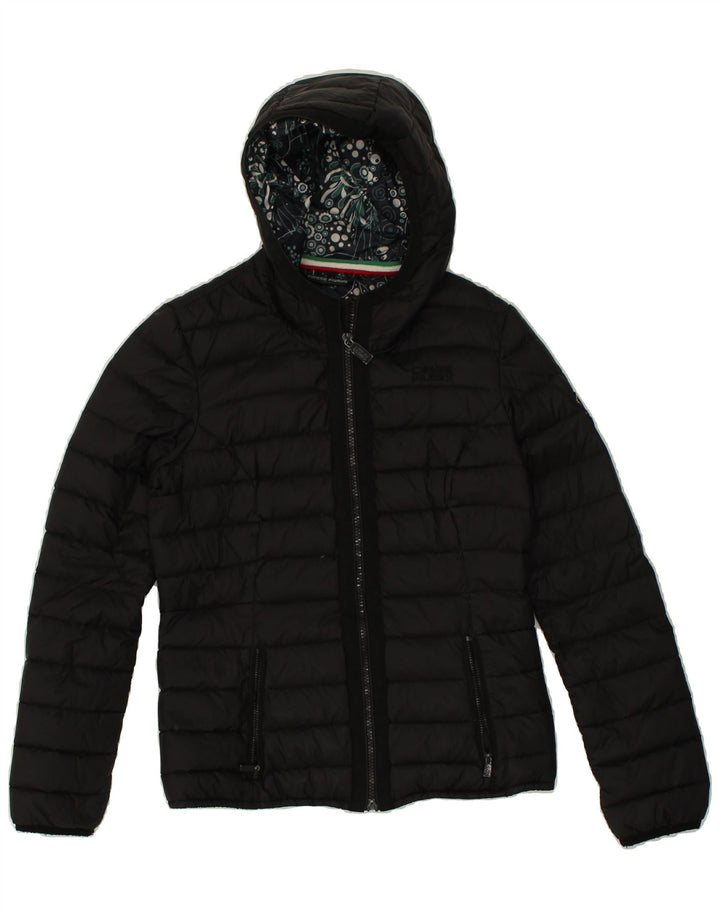 CIESSE PIUMINI Womens Hooded Padded Jacket IT 40 Small Black | Vintage Ciesse Piumini | Thrift | Second-Hand Ciesse Piumini | Used Clothing | Messina Hembry 